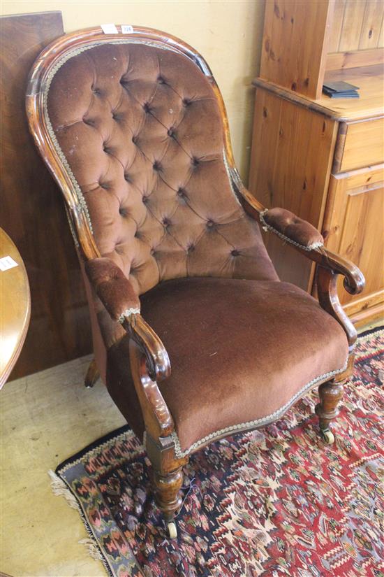 Victorian showwood armchair